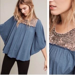 Deletta Josephine Embellished Butterfly Sleeve Top